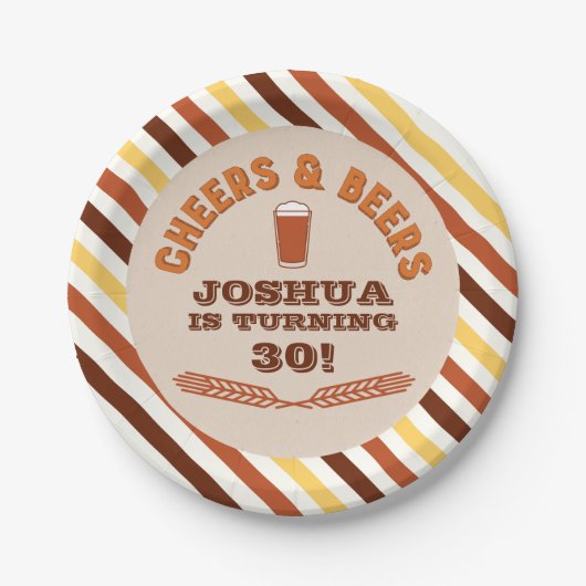 Assiettes En Carton Salades et bières Plaques de papier d'anniversaire (Devant)