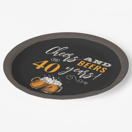 Assiettes En Carton Salades et bières Plaques papier d'anniversaire (Angle)