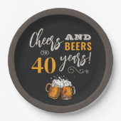 Assiettes En Carton Salades et bières Plaques papier d'anniversaire (Devant)