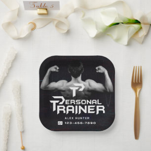 Assiettes En Carton Salle De Fitness De L'Entraîneur Personnel Personn