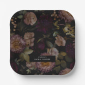 Assiettes En Carton Salle de mariage fleurie sombre et dramatique (Recto)