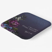 Assiettes En Carton Salle de petit-déjeuner de mariage floral bleu fon (Angulaire)