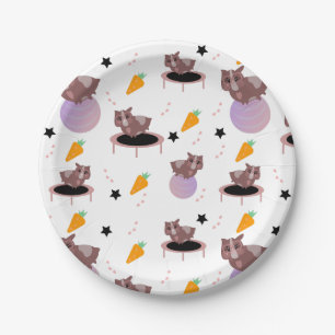 Assiettes En Carton Salle de sport pour cochons d'Inde