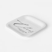 Assiettes En Carton Salue Mariage noir et blanc élégant (Angulaire)