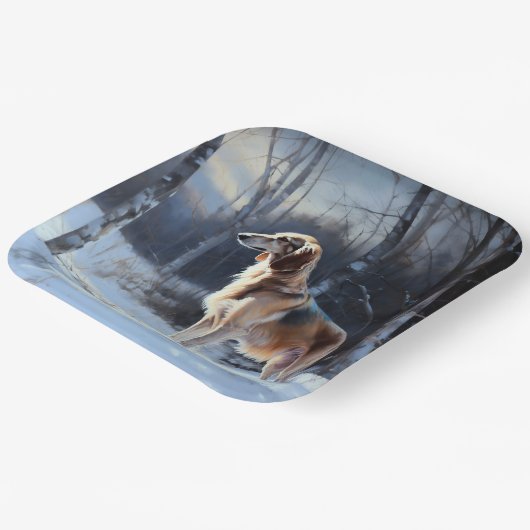Assiettes En Carton Saluki Laisser neiger Noël