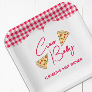 Assiettes En Carton Salut Bébé Fête de Naissance Italienne