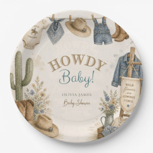 Assiettes En Carton Salut bébé shower bébé désert western