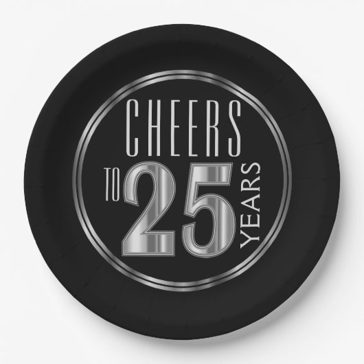 Assiettes En Carton Salutations à 25 ans (Devant)