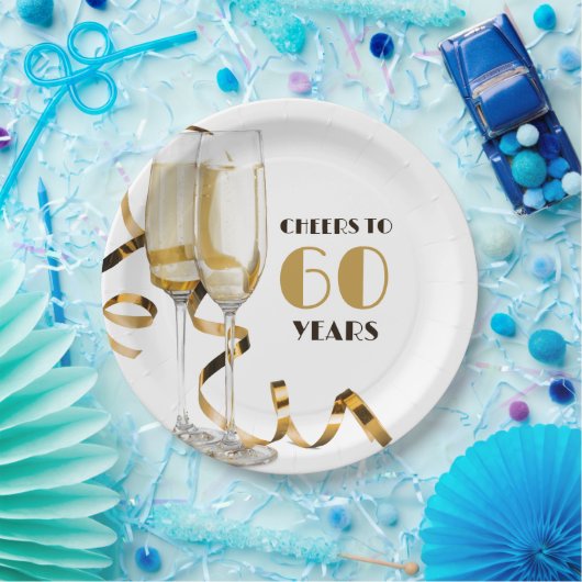 Assiettes En Carton Salutations à 60 Anniversaire (Fête)