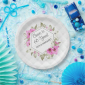 Assiettes En Carton Salutations à 60 ans Diamond Geométrique Rose Pers (Fête)