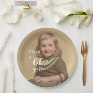 Assiettes En Carton Salutations à 60 ans ! Photo