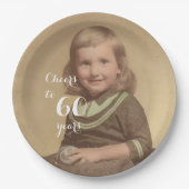 Assiettes En Carton Salutations à 60 ans ! Photo (Devant)