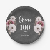 Assiettes En Carton Salutations au 100e anniversaire (Devant)