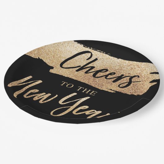 Assiettes En Carton Salutations aux Plaques de papier du Nouvel An (Angle)