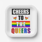 Assiettes En Carton Salutations aux Queers Rainbow Gay Celebration (Recto)