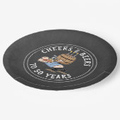 Assiettes En Carton Salutations Et Bières 50e Anniversaire Noir Et Bla (Angle)