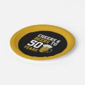 Assiettes En Carton Salutations et bières à 50 ans 50e anniversaire (Angle)