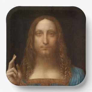 Assiettes En Carton Salvator Mundi (Sauveur du Monde) (da Vinci)