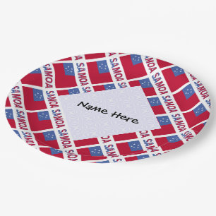 Assiettes En Carton Samoa et drapeau samoan personnalisé en mosaïque