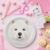 Assiettes En Carton Samoyed Chien 3D Inspiré (Fête)