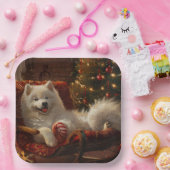 Assiettes En Carton Samoyed Chien Festive de Noël (Fête)
