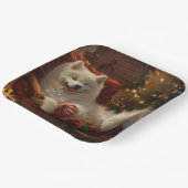 Assiettes En Carton Samoyed Chien Festive de Noël (Angulaire)