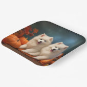Assiettes En Carton Samoyed Chiot Automne Citrouille de plaisir (Angulaire)