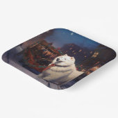 Assiettes En Carton Samoyed Christmas Festive Saison (Angulaire)
