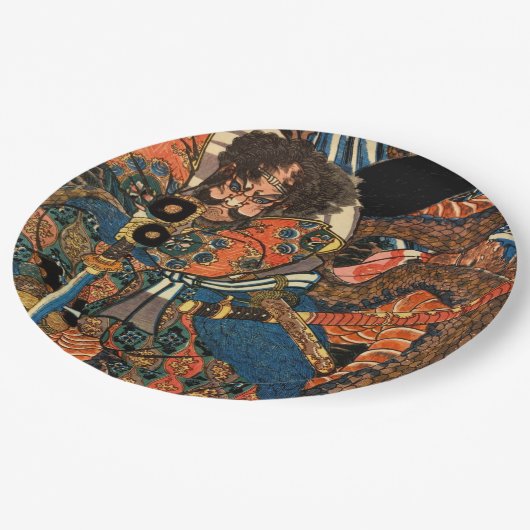 ASSIETTES EN CARTON SAMURAI COMBATTRE PYTHON (Angle)
