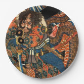 ASSIETTES EN CARTON SAMURAI COMBATTRE PYTHON (Devant)