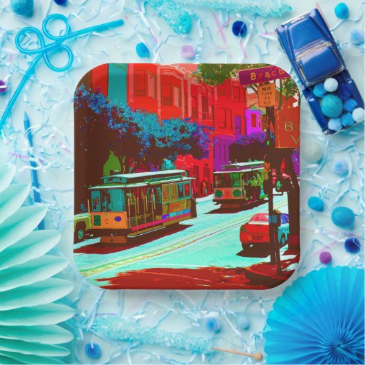 Assiettes En Carton San Francisco 005 (Fête)