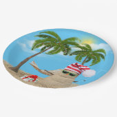 Assiettes En Carton Sandman de Noël Tropical Avec Hammock (Angle)