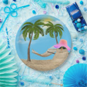 Assiettes En Carton Sandman Tropical Avec Plaque De Papier Hammock (Fête)