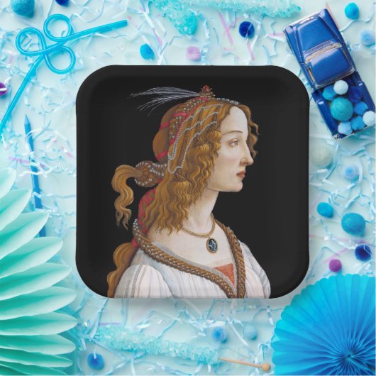 Assiettes En Carton Sandro Botticelli - Portrait de Simonetta Vespucci (Fête)
