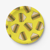 Assiettes En Carton Sandwich Seamless Pattern | Sandwich Puns| Sandwic (Devant)