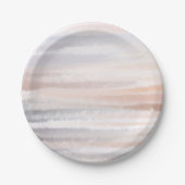 Assiettes En Carton Sandy Beach Été Tan Aquarelle Abstraite (Devant)