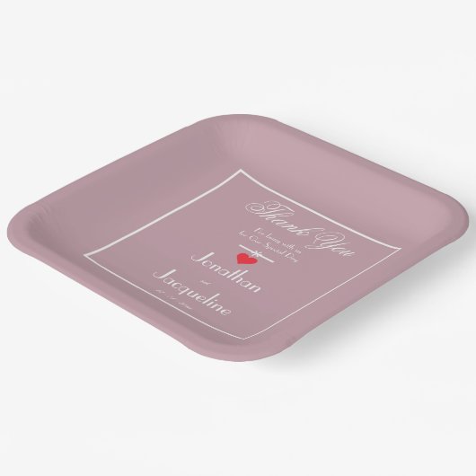 Assiettes En Carton Sanitizer linges Dusty rose Mariage Personnalisé M (Angulaire)
