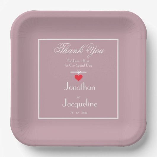Assiettes En Carton Sanitizer linges Dusty rose Mariage Personnalisé M (Recto)