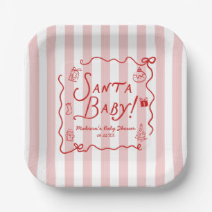 Assiettes En Carton Santa Baby! Baptême de bébé Noël Fantaisiste