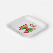 Assiettes En Carton Santa Baby shower bow and Santa hat Christmas (Angulaire)