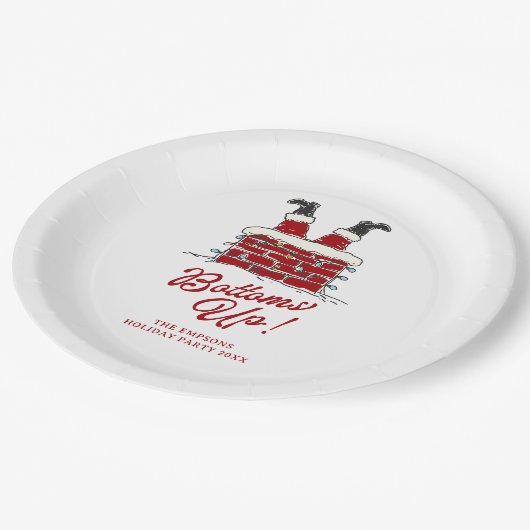 Assiettes En Carton Santa Bottoms Up Funny Holiday Party (Angle)