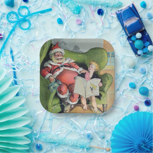 Assiettes En Carton Santa Claus 1896 plaques en papier de vacances (Fête)