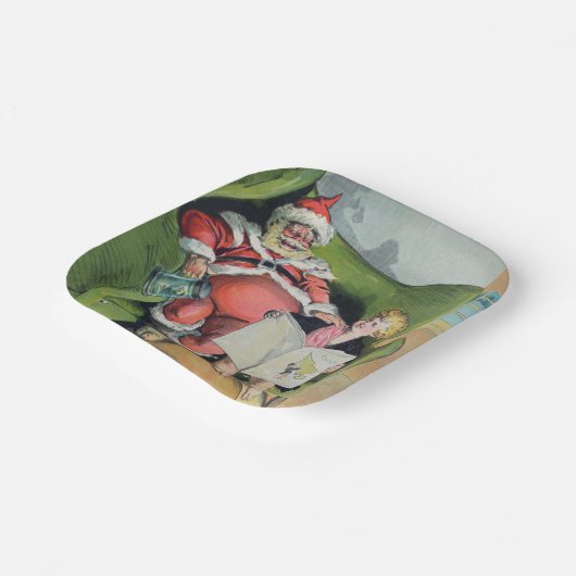 Assiettes En Carton Santa Claus 1896 plaques en papier de vacances (Angulaire)