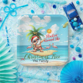 Assiettes En Carton SANTA Claus à la plage Noël à la fête de juillet (Fête)