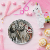 Assiettes En Carton Santa Claus Carriage Noël (Fête)