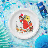 Assiettes En Carton Santa Claus Cat, Louis Wain (Fête)