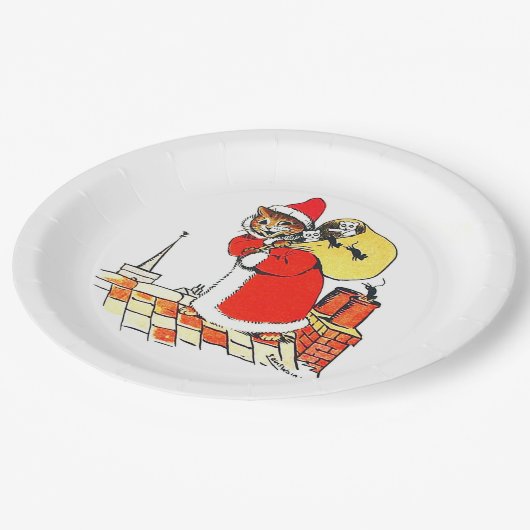 Assiettes En Carton Santa Claus Cat, Louis Wain (Angle)