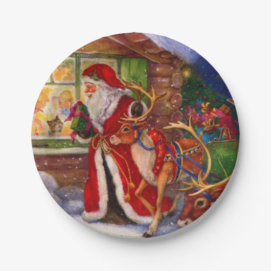 Assiettes En Carton Santa claus et rudolph (Devant)