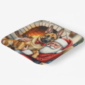 Assiettes En Carton Santa Claus Holding Belgian Malinois Christmas Art (Angulaire)