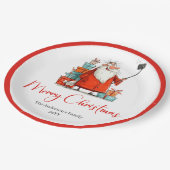 Assiettes En Carton Santa Claus Humor Red White Christmas Paper Plates (Angle)